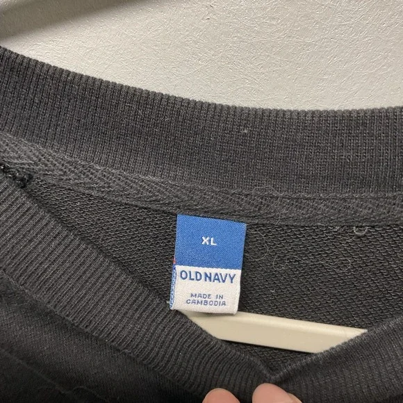 Old Navy Womens Black Crew Neck Raglan Sleeve‎ Sweatshirt XL - Picture 4 of 5